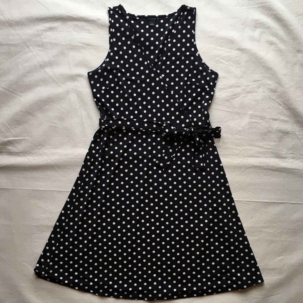 Ann Taylor Dot Wrap Dress, Small